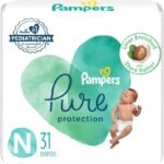 Pampers Pure Protection Baby Diapers, Size 0 10 lbs , 128 Count, Up to 100%