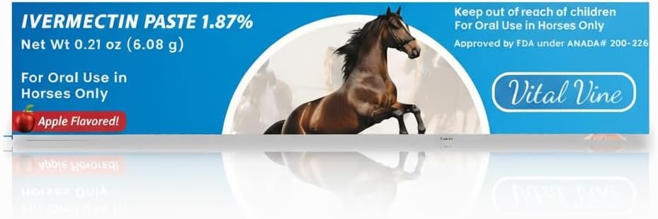 51APkYIClL._AC_SL1120_.jpg Ivermectin Paste 1.87% Apple Flavored – 6.08g – Horse Use Only Max 1250 lb 1 Pack - Image 1