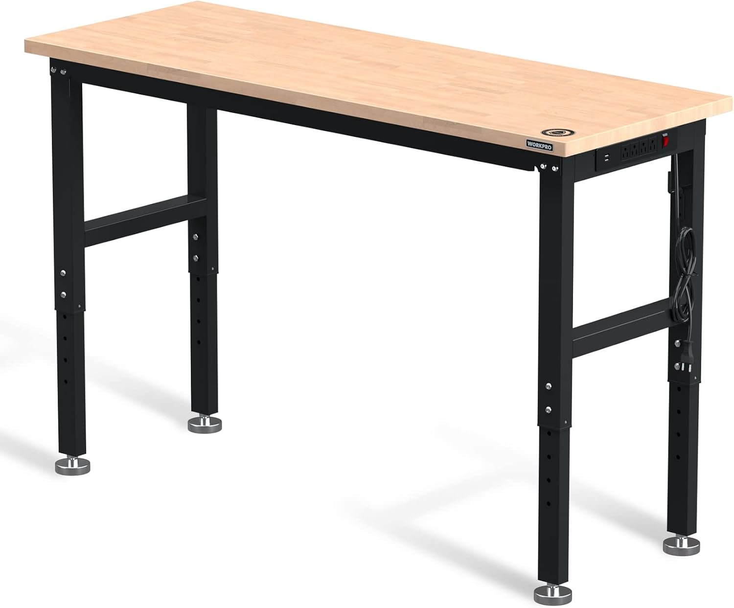 51ddTHEfNPL._AC_SL1500_.jpg WORKPRO 48"e; Adjustable Workbench, Rubber Wood Top Heavy-Duty - Image 1