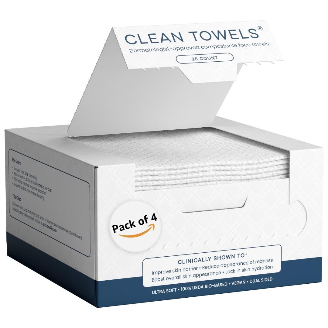 Version 1.0.0 Clean Skin Club Clean Towels®, 100% USDA Biobased Face Towel, Disposable - Image 1