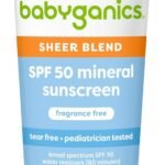 Babyganics SPF 50 Mineral Sunscreen Lotion, Sheer Blend, UVA UVB Protection,