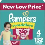 Pampers Diapers - Swaddlers 360° - Size 4, 132 Count, up to 100%