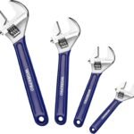 WORKPRO 4-Piece Adjustable Wrench Set 6&quote;, 8&quote;, 10&quote;, 12&quote; – Heavy-Duty, Wide