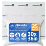 Medline Ultrasorbs Drypads, 30&quote; x 36&quote;, 25 Count, Super Absorbent Disposable