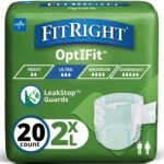 Medline FITULTRAXXLZ FitRight Ultra Briefs, XX-Large Pack of 20