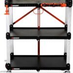 Crescent SITERUNNER, 3 Shelf Heavy Duty Folding Jobsite Cart - 300-lb Capacity, F3SCBL
