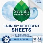 Seventh Generation Laundry Detergent Sheets 32ct Free & Clear Removes