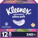 Kleenex Ultra Soft Facial Tissues, 8 Cube Boxes, 80 Tissues per Box, 3-Ply, Packaging May Vary