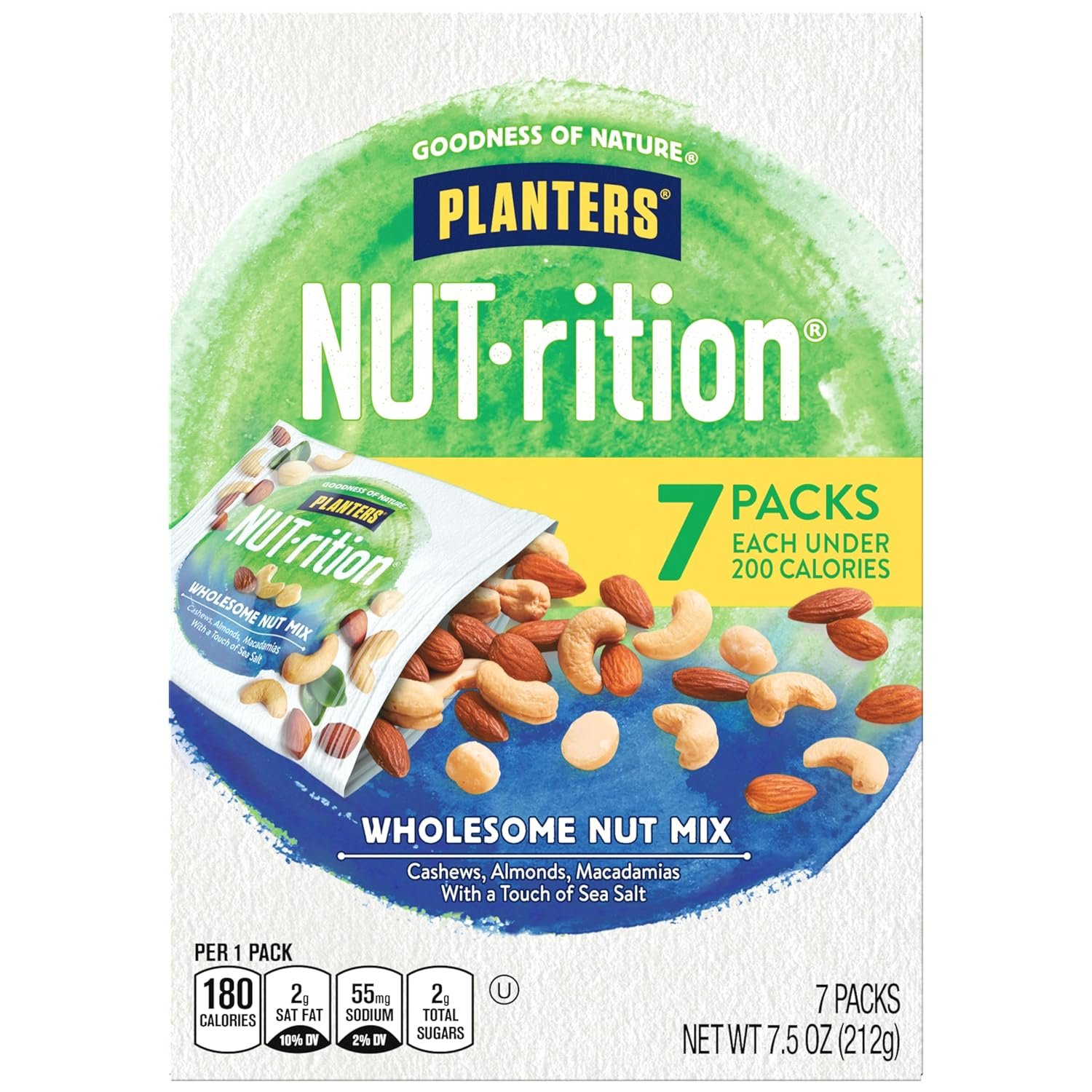 81EdINgxtfL._SL1500_.jpg PLANTERS NUT-rition Wholesome Nut Mix, 7.5 oz Box Contains 7 Individua - Image 1