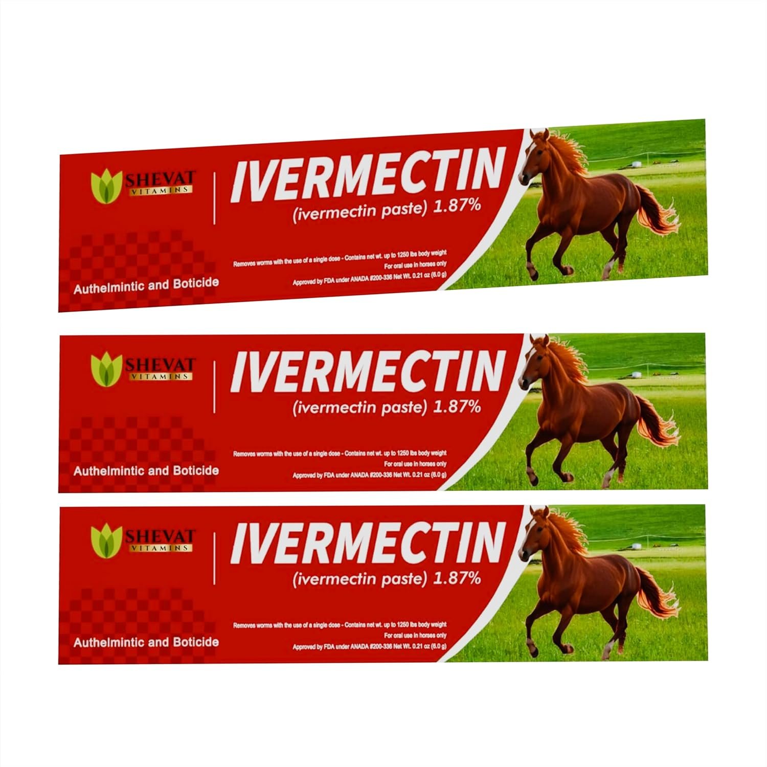 81EiwQ295zL._AC_SL1500_.jpg Ivermectin Horse Paste 1.87% – Apple Flavored – 6.08g Tube – for Horses Up to 1250 lb - Image 1