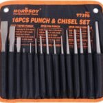 HORUSDY 16-Piece Punch and Chisel Set, Including Taper Punch, Cold Chisels,