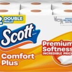 Scott ComfortPlus Toilet Paper, 12 Double Rolls, 231 Sheets per Roll, Septic-Safe,