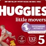 Huggies Size 5 Diapers, Little Movers Baby Diapers, Size 5 27+ lbs, 132 Count