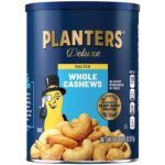 PLANTERS Deluxe Salted Whole Cashews, Party Snacks, Plant-Based Protein,