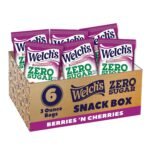 Welch's Zero Sugar Fruity Bites, Mixed Fruit Snack Box, Gluten Free & Sugar Free Snacks, 3oz Snack Packs Pack of 6