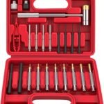 SEDY 22-Pieces Roll Pin Punch Set, Roll Pin Starter Punch, Brass, Steel, Plastic
