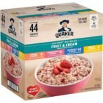 Quaker Instant Oatmeal Fruit & Cream Variety Pack, Single Serve Packets, 44 Pack
