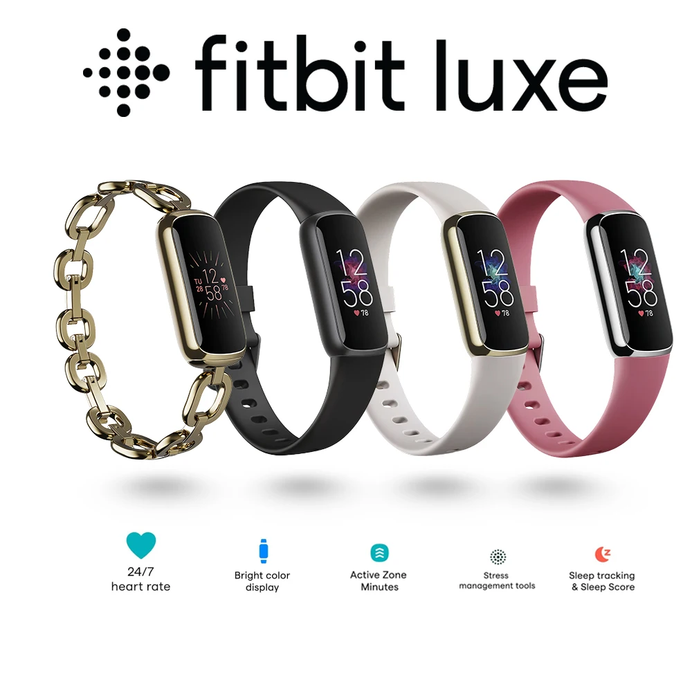 kf-A6542f4ad14c54c00a6bc0ea15da34734r Fitbit Luxe Fitness Tracker AMOLED Screen 24/7 Heart Rate Monitor Sleep SpO2 Stress Tracker Waterproof Smart Bracelet - Image 1