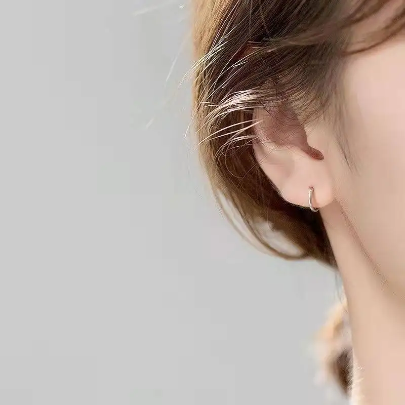 kf-Hedb6745038cd4fbb86e740498a0d4def2 SOMILIA 18KGolden Plated Hoop Earrings for Women and Man,925 Sterling Silver Jewelry 1.2MM Fashion Women Earrings 10-20MM - Image 1