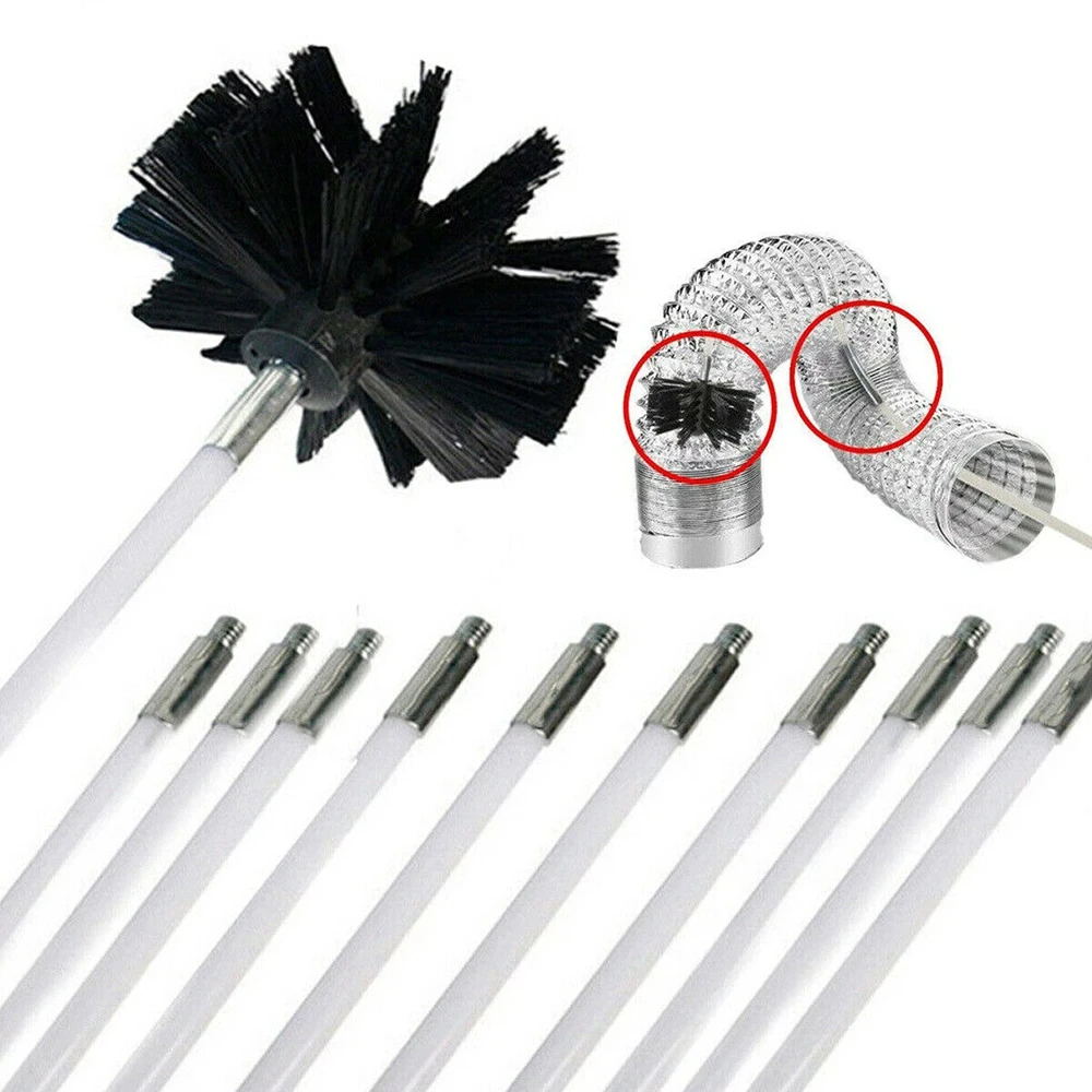 kf-S0650d2acbc8f4dd18cc62934028148fdI Flexible Chimney Cleaning Brush Extendable Flexible Dryer Vent Cleaner Soft Bristle Effective Air Duct Cleaning Tool - Image 1