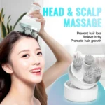 Electric Head Scalp Massager Body Massage Neck Deep Tissue 4 Kneading for Hair Growth Wireless Stress Relax and Cat Pet Claw
