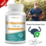 D-Mannose Supplement - Supports Urinary Tract Health, Bladder Health, Natural Cleansing & Detox, Gluten-Free, 120 Capsules