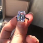 Classic 925 Sterling Silver 4ct Square Emerald cut Gemstone Ring Jewelry Charm Engagement Wedding Rings For Women Christmas Gift
