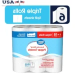 Everyday Strong Paper Towels Split Sheets 6 Triple Rolls Pick-a-Size Perforated Cleaning 990 Sheets Tough Messes