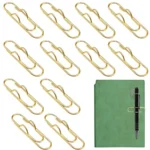 12 Pcs Metal Pen Clip for Notebook Portable Pen Holder Clip Peil Clip Multi Fution Paper Clip Pen Holder Pen Paper Clip Bookmar