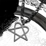 Goth Heartagram Star Pendant Necklace for Women Men Stainless Steel Gun Black Rock Music Band HIM Fans Hip Hop Chain Jewelry