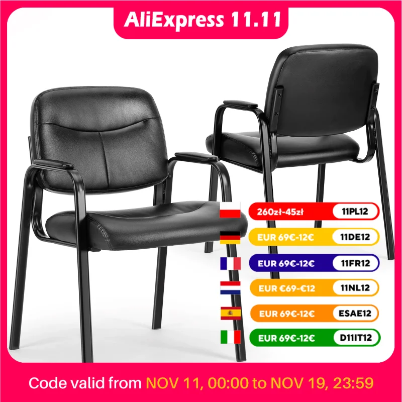 kf-S1ba063be466547ba880a81dc4240a5e2J JHK Pu Leather Office Waiting Room Guest Chair Metal Frame Sponge Cushion Conference Room Lobby Table Chairs For Furniture - Image 1