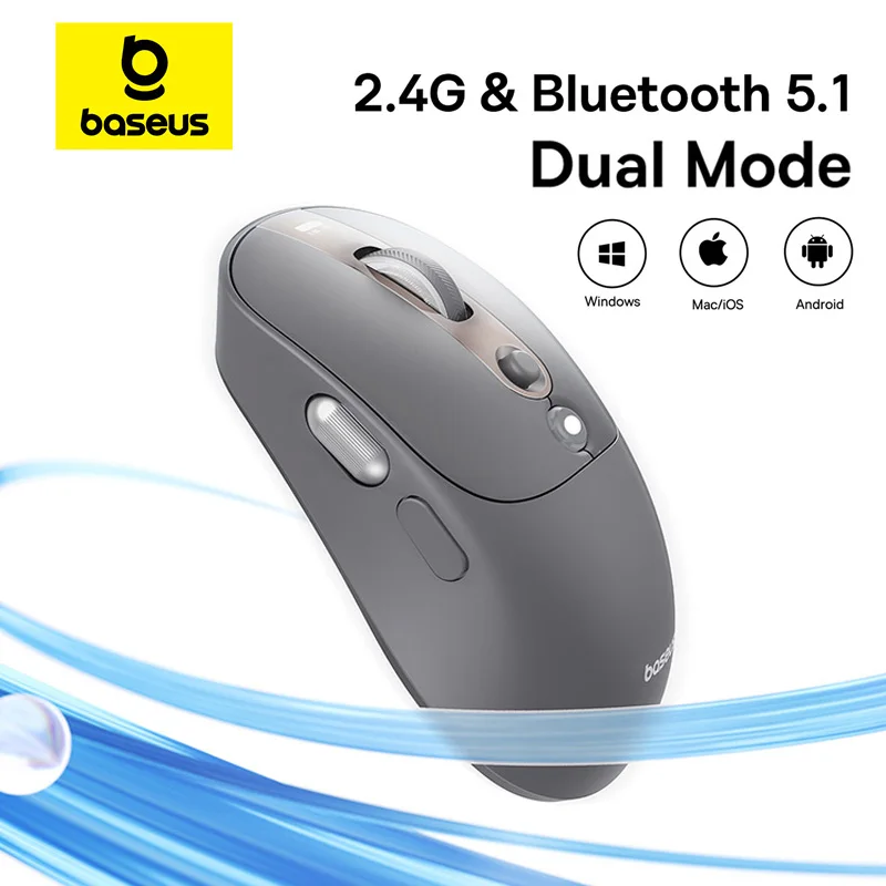 kf-S1d2fefb2cc6b4b69a24a0602f218a4671 Baseus Bluetooth Wireless Mouse Rechargeable Ergonomic Mice Digital Display Two Scroll Wheels Customizable Button Silent Mouse - Image 1