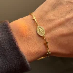 Stainless Steel Religious Totem Pendant Cross Bracelet for Women Fashionable Luxury Wrist Jewellery Suitable for Everyday Wear