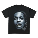 ASAP ROCKY Short-sleeved T-shirt HIP HOP High Street Men Women Gothic Oversized Tees A$AP Portrait Loose Casual Harajuku Tops