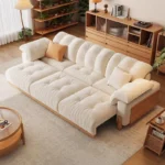 Extendable Beige Electric Recliner Sofa Living Room Apartments Electric Recliner Sofa Lounges Lazy Banken Woonkamer Furniture