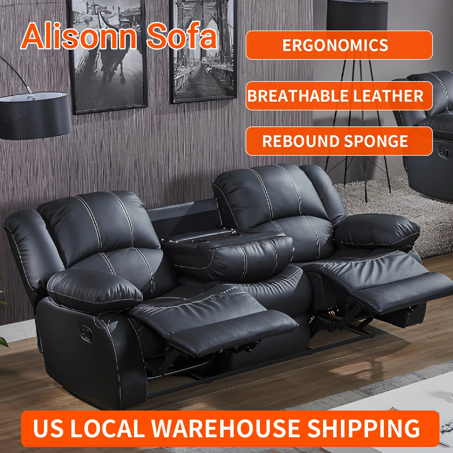 kf-S2a8a25153e974c75906455259ab538a7B Power Loveseat Recliner Sofa Theater Seating Zero Gravity Console Electric Recliner RV Sofa with Storage Side Living Room - Image 1
