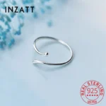 INZATT Real 925% Sterling Silver Geometric Adjustable Ring For Fashion Women Party Minimalist Fine Jewelry Punk Accessories Gift