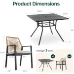 5-piece outdoor dining set, 4-person outdoor table and chair set, rattan outdoor terrace furniture set