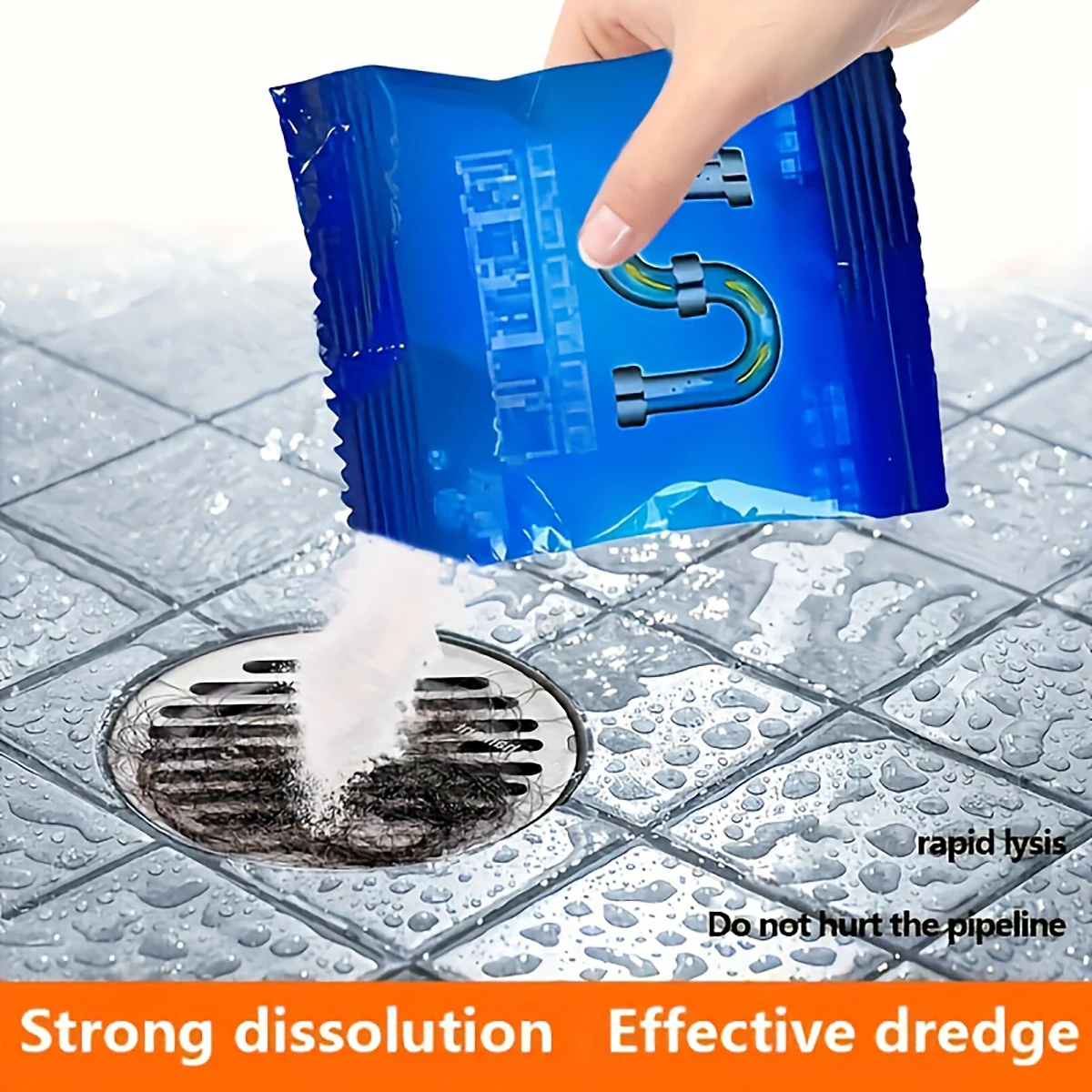 kf-S3697952bdfd745a2b799f2998532a486Z 6 bags Household drain cleaner deodorant kitchen toilet bathtub sewer cleaning powder Pipe dredging tool Prevent blockage - Image 1