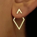 Simple Geometric Hollow Gold Color Stud Earrings For Women Fashion Party Jewelry Fashion Accessories Gifts