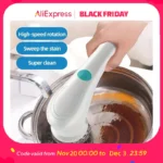 Electric Cleaning Brush Set - Power Scrubber for Kitchen, Bathroom, Grout, Tiles, with Extension Handle & Steel Wool Pads