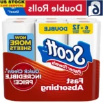 Paper Towels Choose-A-Sheet 6 Double Rolls Lint-Free Absorbent Disposable Sheets FSC Certified Perforated Kitchen Cleaning