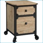 Metal File Cabinet with Casters, Industrial MESQUITE Finish, Mobile Office Storage for Small Spaces - Home Business Organization