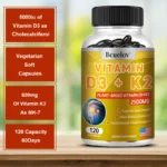 Vitamin K2 + D3 Supplement - Supports Immune Function, Joint & Heart Health, Superior Absorption, Boosts Energy, Non-GMO