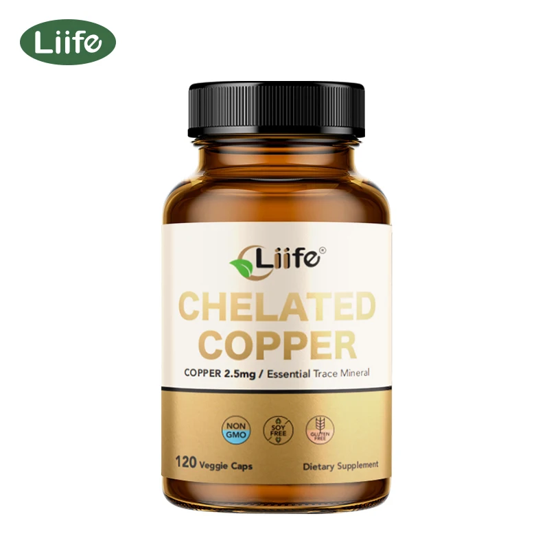 kf-S48fc57ccf00e464cb47f4136b4ceb85bP Liife Chelated Copper Supplement–Essential Trace Mineral For Bone,Skin,Nutrient Absorption,120 Capsules,120-Day Supply,Made In - Image 1
