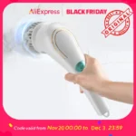 Electric Power Scrubber Kit - Rechargeable Cleaning Brush with Steel Wool Pads for Kitchen, Bath, Grill, Long Handle & Wa