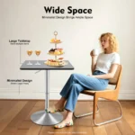 BulkHarbor Square Bar Table, Modern Bar Table Tall Bistro Pub Cocktail Table with Sturdy Base, 330 lbs Capacity