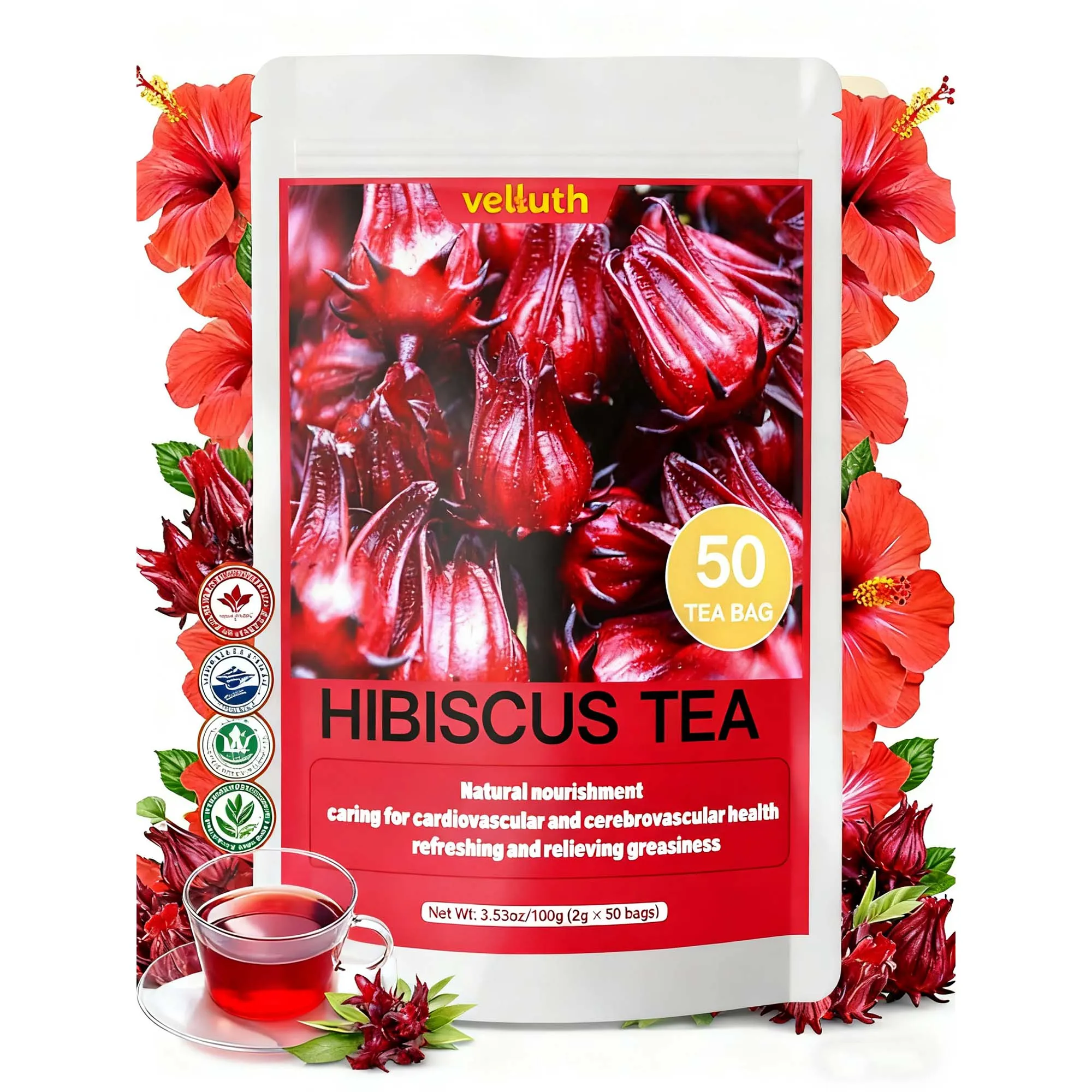 kf-S51ad836b88af47ba8204249390b3a6d90 Luoshen flower tea bag, decaffeinated herbal tea bag, rich in antioxidants, tea lovers' gift, antioxidant rich mixture - Image 1