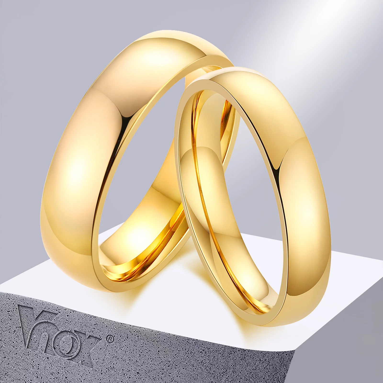 kf-S6691732467f74f608b321e4d2aded64aO Vnox Anti Scratch Tungsten Wedding Rings for Women Men Simple Classic Wedding Bands for Couples Basic Jewelry - Image 1