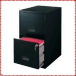 Black 18" Vertical File Cabinet 2-Drawer, Letter Size Home Office Storage for Documents & Organization Needs